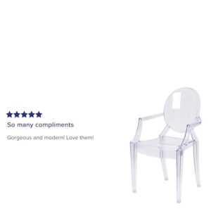 Flash Furniture Max 4 Pack Ghost Chair with Arms in Transparent Crystal