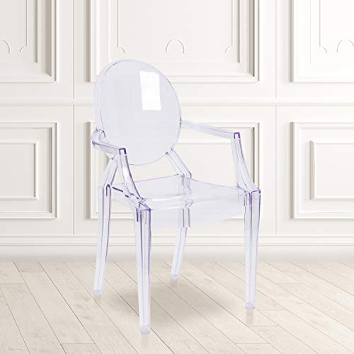 Flash Furniture Max 4 Pack Ghost Chair with Arms in Transparent Crystal