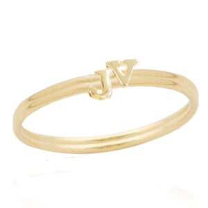 Wrapables Gold Plated Stackable Initial Letter Ring Size 6, Letter G