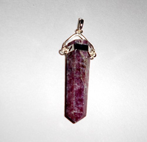 Sublime Gifts Premium Lepidolite Crystal Healing Cut Gemstone Point Pendant with Decorative Swinging Silver Metal Bail