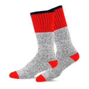 Eco Friendly Heavy Weight Recyled Cotton Winter Thermal Boot Socks 4 Pair (9-11, Color Heel Top)