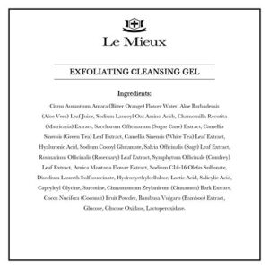 Le Mieux Exfoliating Cleansing Gel - Deep Pore Lactic & Salicylic Acid Face Wash with Hyaluronic Acid & Aloe, Ideal for Oily or Blemish-Prone Skin, No Parabens or Sulfates (6 oz / 180 ml)