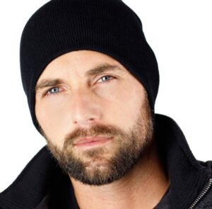 everything black 9" skull cap beanie that will fit your head perfect black