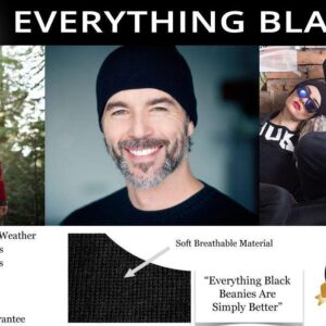 Everything Black 9" Skull Cap Beanie That Will Fit Your Head Perfect Black