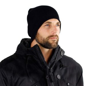 Everything Black 9" Skull Cap Beanie That Will Fit Your Head Perfect Black