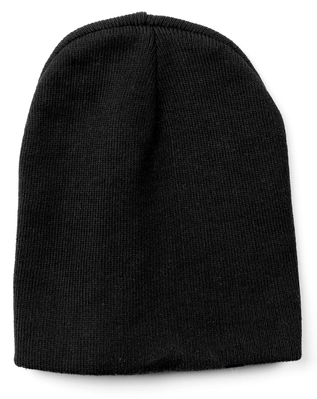 Everything Black 9" Skull Cap Beanie That Will Fit Your Head Perfect Black