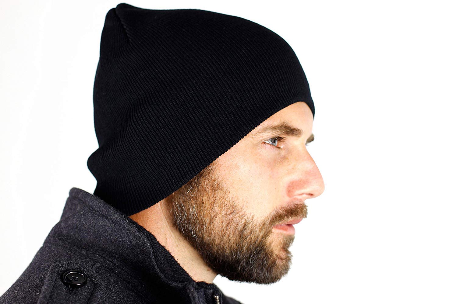 Everything Black 9" Skull Cap Beanie That Will Fit Your Head Perfect Black