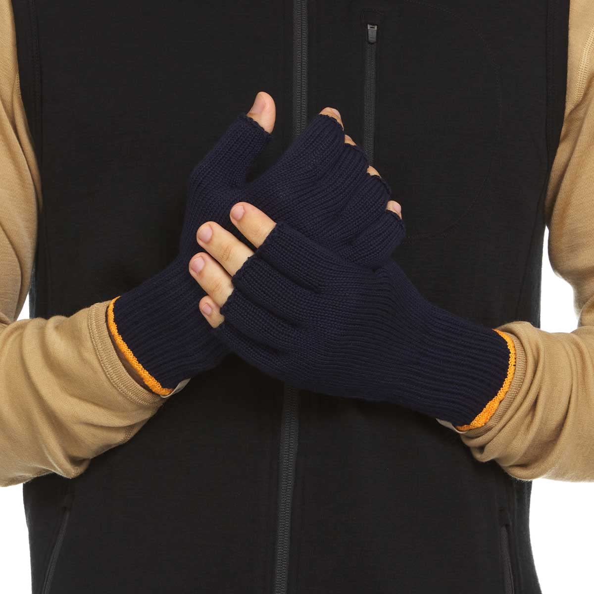 Minus33 Merino Wool Fingerless Glove Liner Navy Large