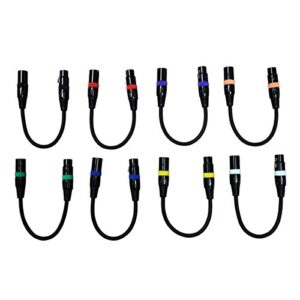 Audio 2000s 8 Pack 1 Ft XLR Male to Female Microphone Cable E-02101-E8