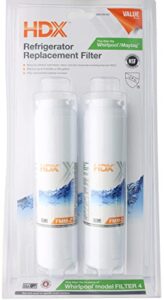 hdx fmm-2 replacement water filter / purifier for whirlpool refrigerators (2 pack)