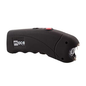 mace brand 2,400,000 volt ergo stun gun with bright led light (black) – features on/off safety switch, stun button – holster included, rechargeable battery, mace stun gun for self defense, made in usa