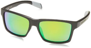 native eyewear flatirons polarized rectangular sunglasses, asphalt frame/green reflex, 55 mm