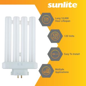 Sunlite FML27/65K Quad Tube Plug-in Compact Fluorescent Lamp, FML 4-Pin, 27 Watts, 1500 Lumens, 6500K Daylight, 4-Pin (GX10q4) Base, 120 Volts, 1 Pack