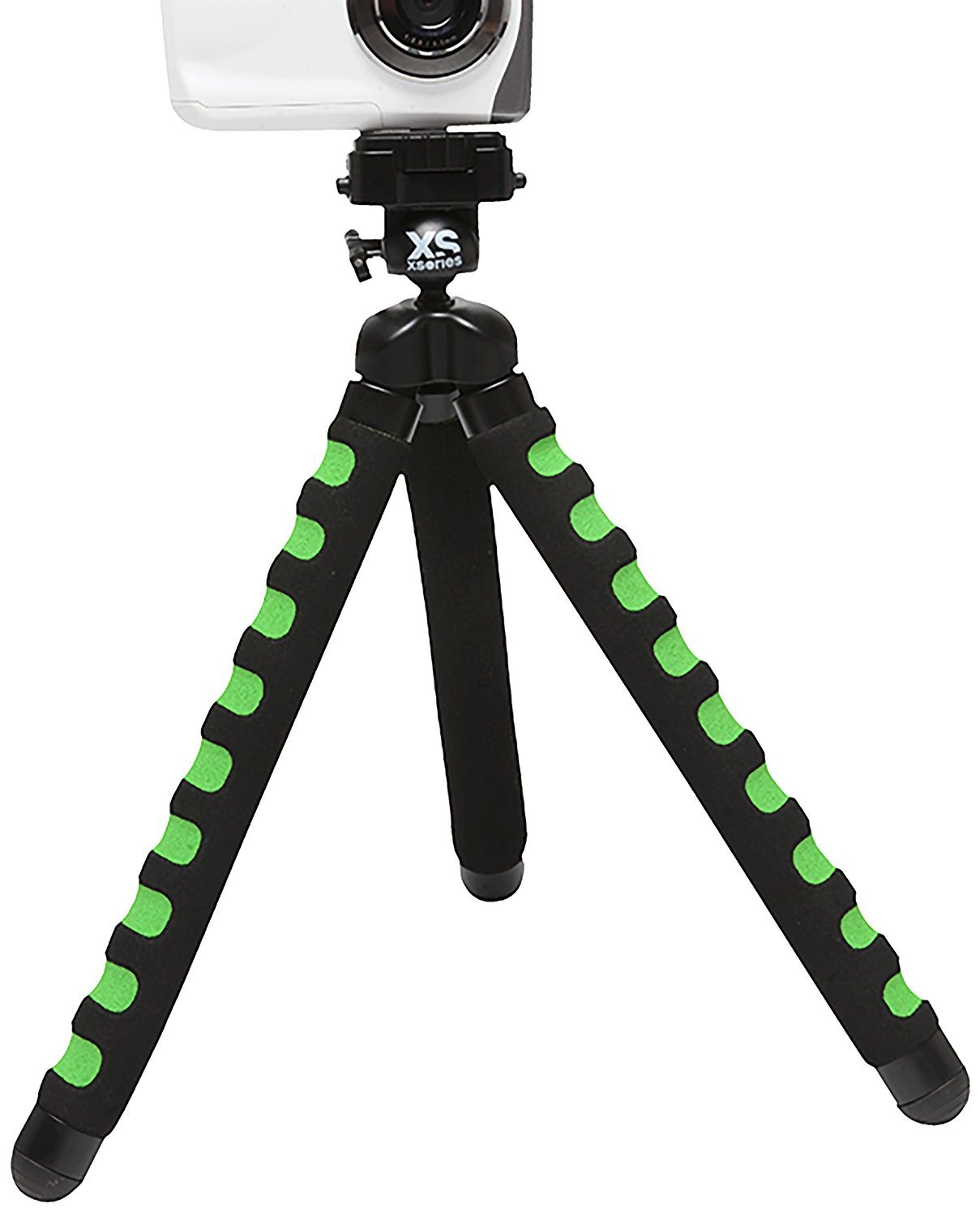 XSories Big Bendy Flexible Camera Tripod For GoPro, Digital, And Action Sports Cameras (Black/Green)