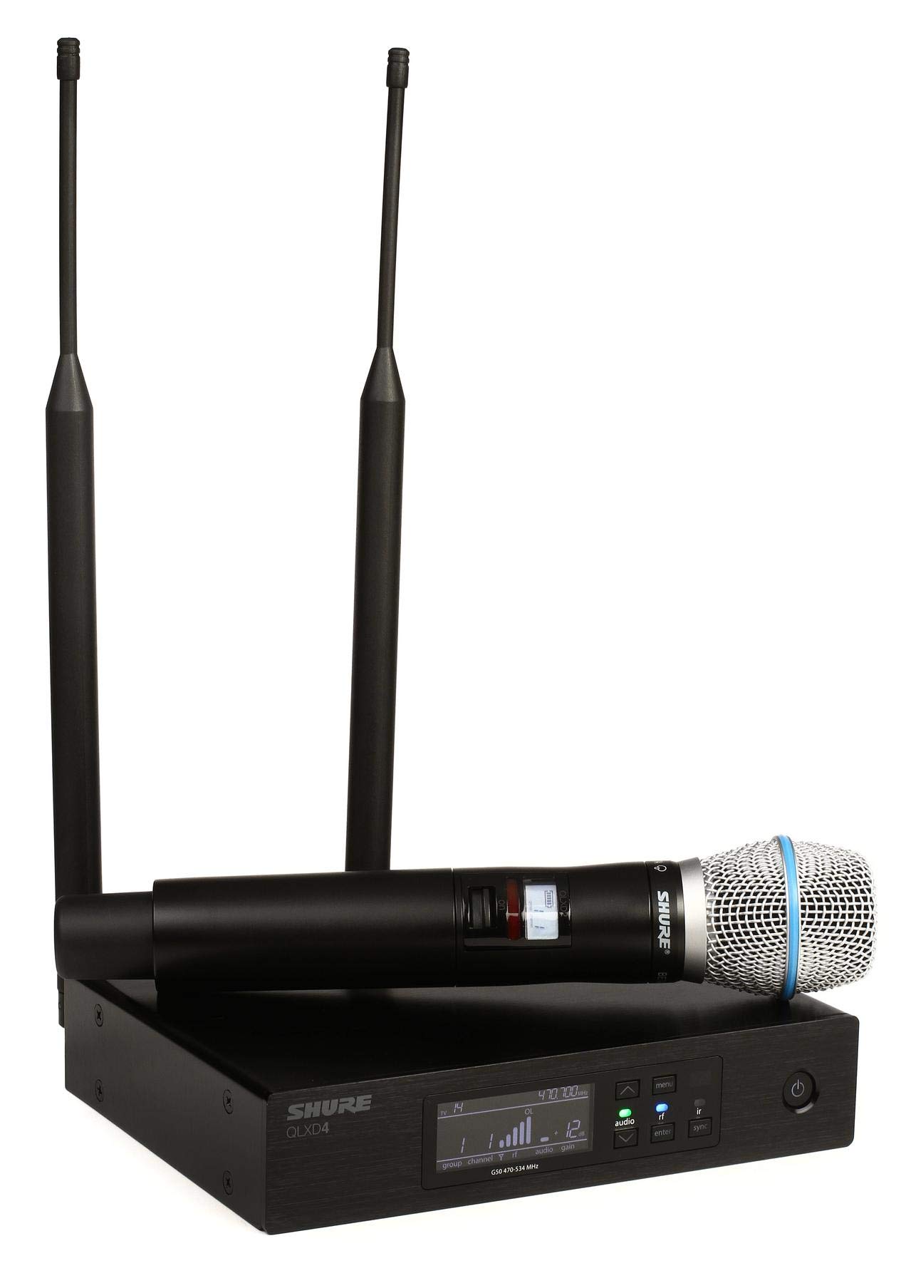 Shure QLXD24/B87A Handheld Wireless System with BETA 87A Vocal Microphone, G50 (QLXD24/B87A-G50)