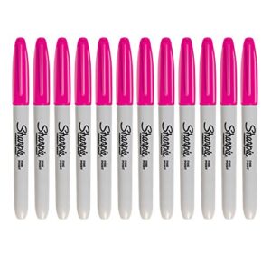 sharpie permanent marker, fine point, magenta, 12 count (32081)