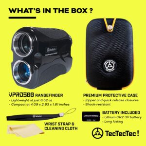 Upgraded Slope - TecTecTec VPRO500 Golf Rangefinder with Slope - Laser Range Finder with Flagseeker VPRO500® - Laser Binoculars - with Battery