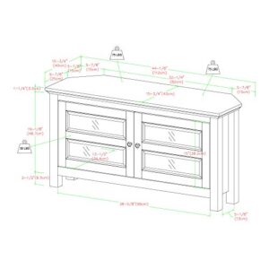 Walker Edison Modern Farmhouse Wood Corner Universal TV Stand for TV's up to 50" Flat Screen Living Room Storage Entertainment Center, 44 Inch, Espresso Brown