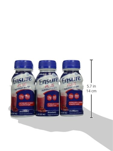 Ensure Plus Nutrition Drink, Strawberry, 8 Ounce,6 Count