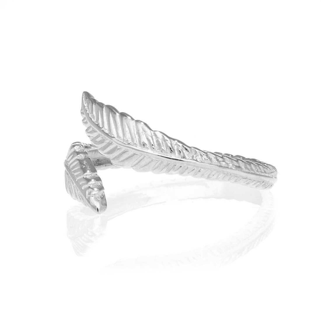 Ritastephens Sterling Silver Leaf Crossover Ring or Toe Ring Adjustable