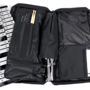 Gearlux 32-Note Glockenspiel Bell Kit with Adjustable Stand, Drum Practice Pad, Carrying Bag