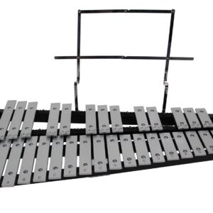 Gearlux 32-Note Glockenspiel Bell Kit with Adjustable Stand, Drum Practice Pad, Carrying Bag