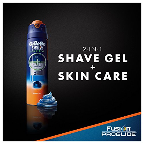 Gillette Fusion ProGlide Sensitive 2 in 1 Shave Gel, Ocean Breeze Ocean Breeze 6 Ounce