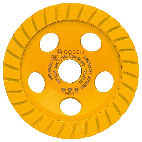 Bosch 2608201231 Diamond Grinding Head, Best for Universal Turbo, 125mm x 22.23mm x 5mm, Yellow