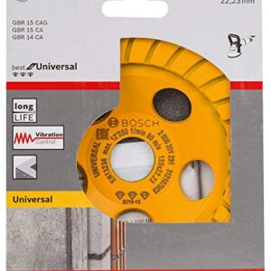 Bosch 2608201231 Diamond Grinding Head, Best for Universal Turbo, 125mm x 22.23mm x 5mm, Yellow