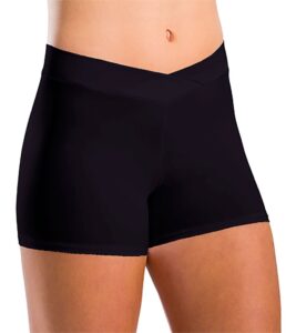 motionwear v waist shorts, black, medium child