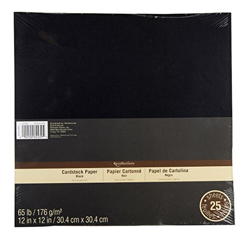 Cardstock Paper, Black, 12" x 12" by Recollections