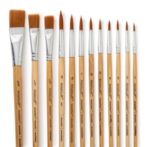 brown synthetic flat & round brushes by artist's loft® necessities™