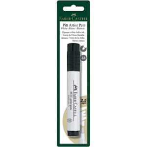 faber-castell india ink pitt artist pen, large bullet nib, white (fc800091t)