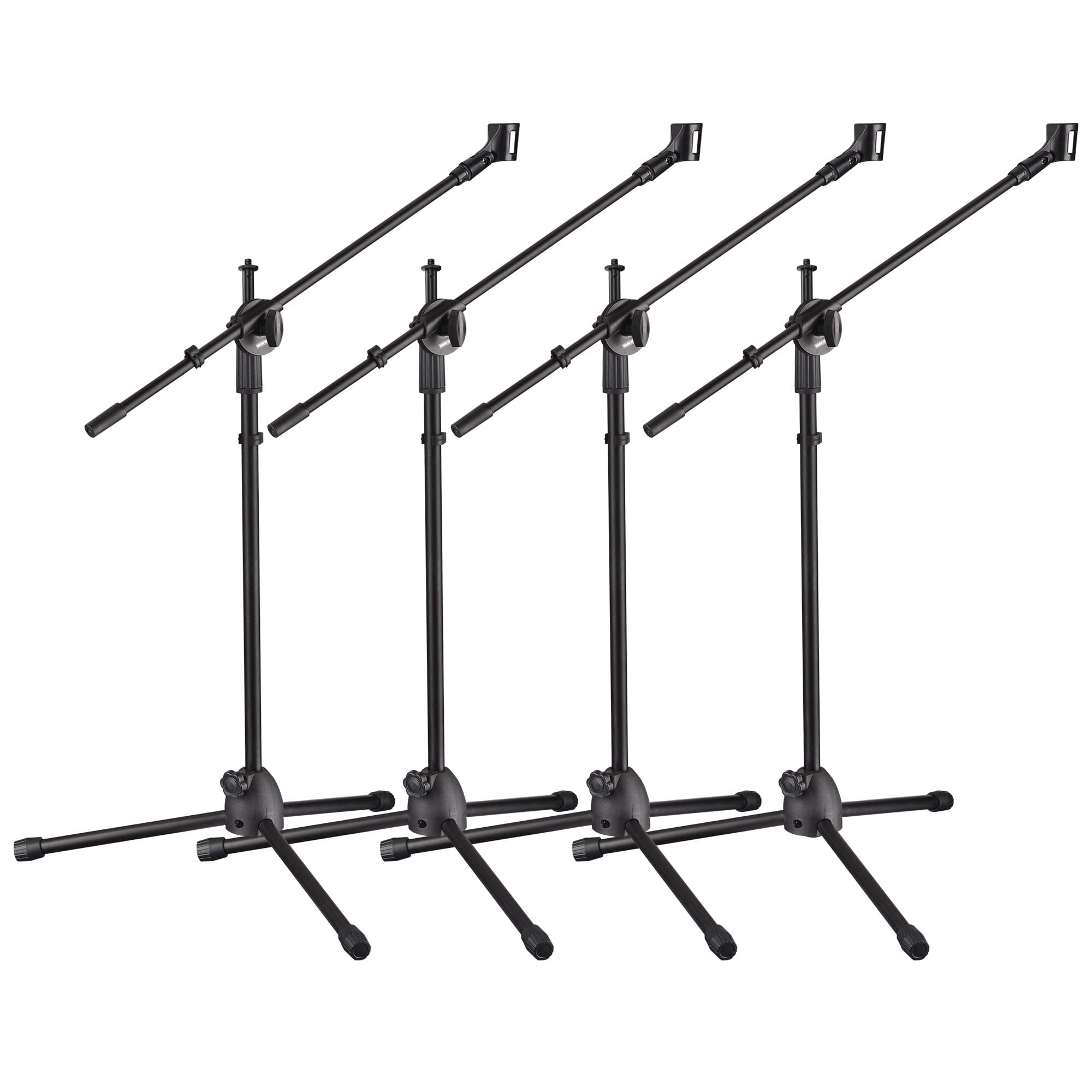 AW 4-Pack Adjustable Microphone Stand Boom Arm Mic Mount Quarter-turn Clutch Tripod Holder Audio Vocal Singing Speech Stage Outdoor Activities Stage