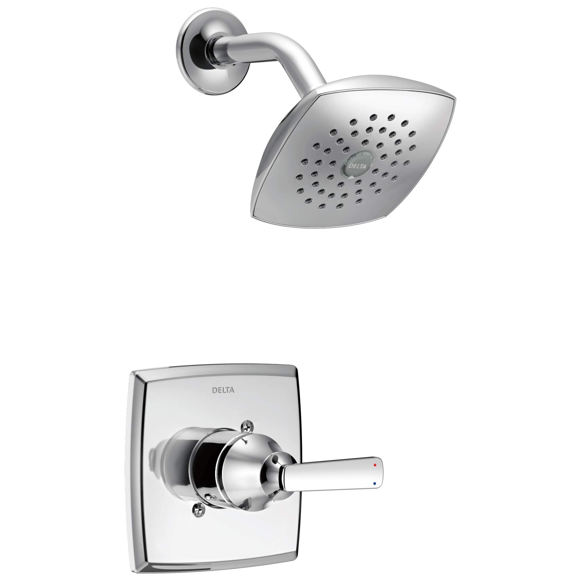 Delta Faucet Ashlyn 14 Series Single-Function Shower Faucet Set, Full Body Spray Shower Head, Chrome Shower Faucet, Delta Shower Trim Kit, Chrome T14264 (Valve Not Included)