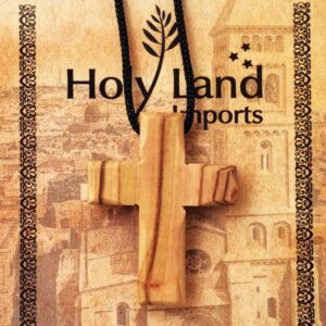 Holy Land Imports Olive Wood Cross Pendant. (1.5 inches Height) WA-37