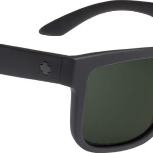 Spy Optic Discord Square Sunglasses, Soft Matte Black/Happy Gray Green, 57 mm