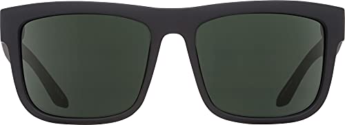 Spy Optic Discord Square Sunglasses, Soft Matte Black/Happy Gray Green Polarized, 57 mm