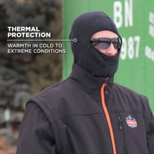 FR Rated Balaclava, Winter Face Mask, Thermal Fire Resistant Modacrylic Fleece, Ergodyne N-Ferno 6828,Black