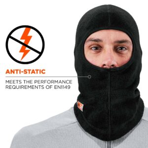 FR Rated Balaclava, Winter Face Mask, Thermal Fire Resistant Modacrylic Fleece, Ergodyne N-Ferno 6828,Black