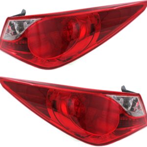 Evan Fischer Driver and Passenger Side, Outer Tail Light Compatible with 2011-2014 Hyundai Sonata - HY2805116, HY2804116