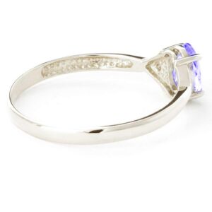 Galaxy Gold GG 14k Solid White Gold Ring with Diamonds and Tanzanite - Size 8.0