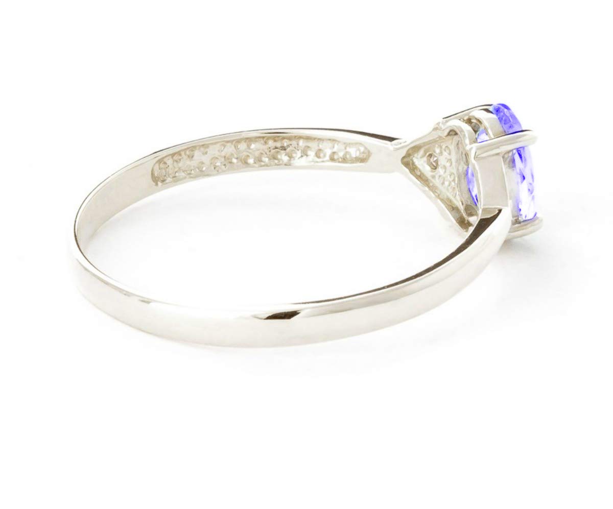 Galaxy Gold GG 14k Solid White Gold Ring with Diamonds and Tanzanite - Size 8.0