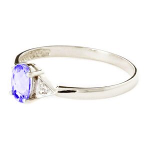 Galaxy Gold GG 14k Solid White Gold Ring with Diamonds and Tanzanite - Size 8.0