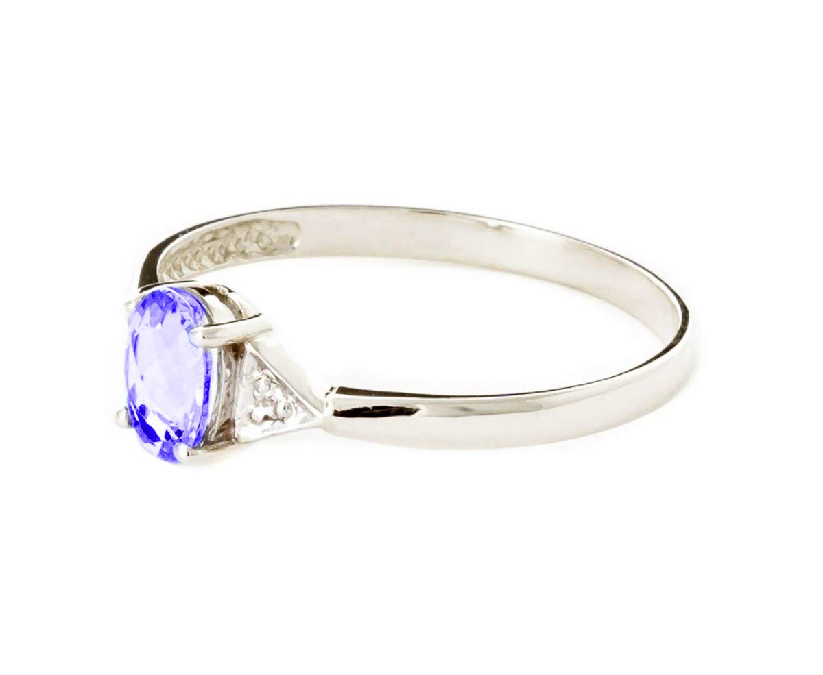 Galaxy Gold GG 14k Solid White Gold Ring with Diamonds and Tanzanite - Size 8.0