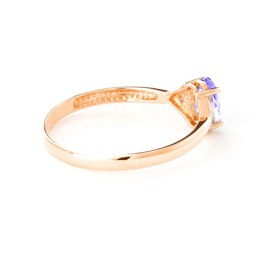 Galaxy Gold GG 14k Solid Rose Gold Ring with Diamonds and Tanzanite - Size 10.0