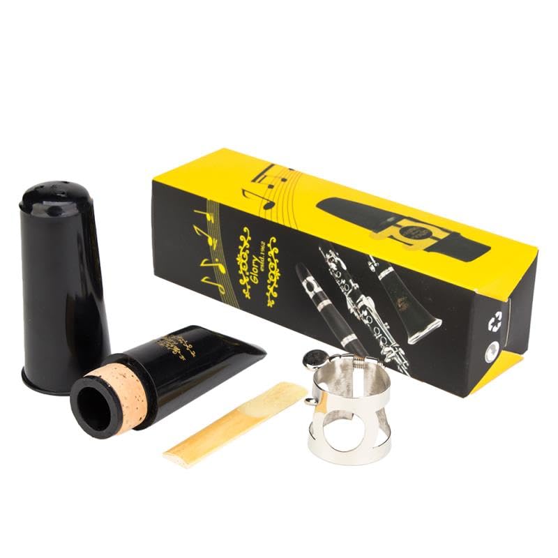 Glory Clarinet Mouthpiece Kit with Ligature,one Reed and Plastic Cap~black, Click to See More Colors