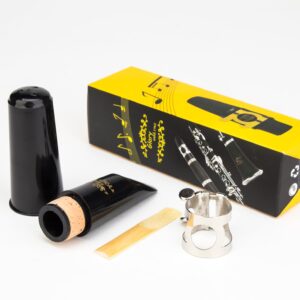 Glory Clarinet Mouthpiece Kit with Ligature,one Reed and Plastic Cap~black, Click to See More Colors