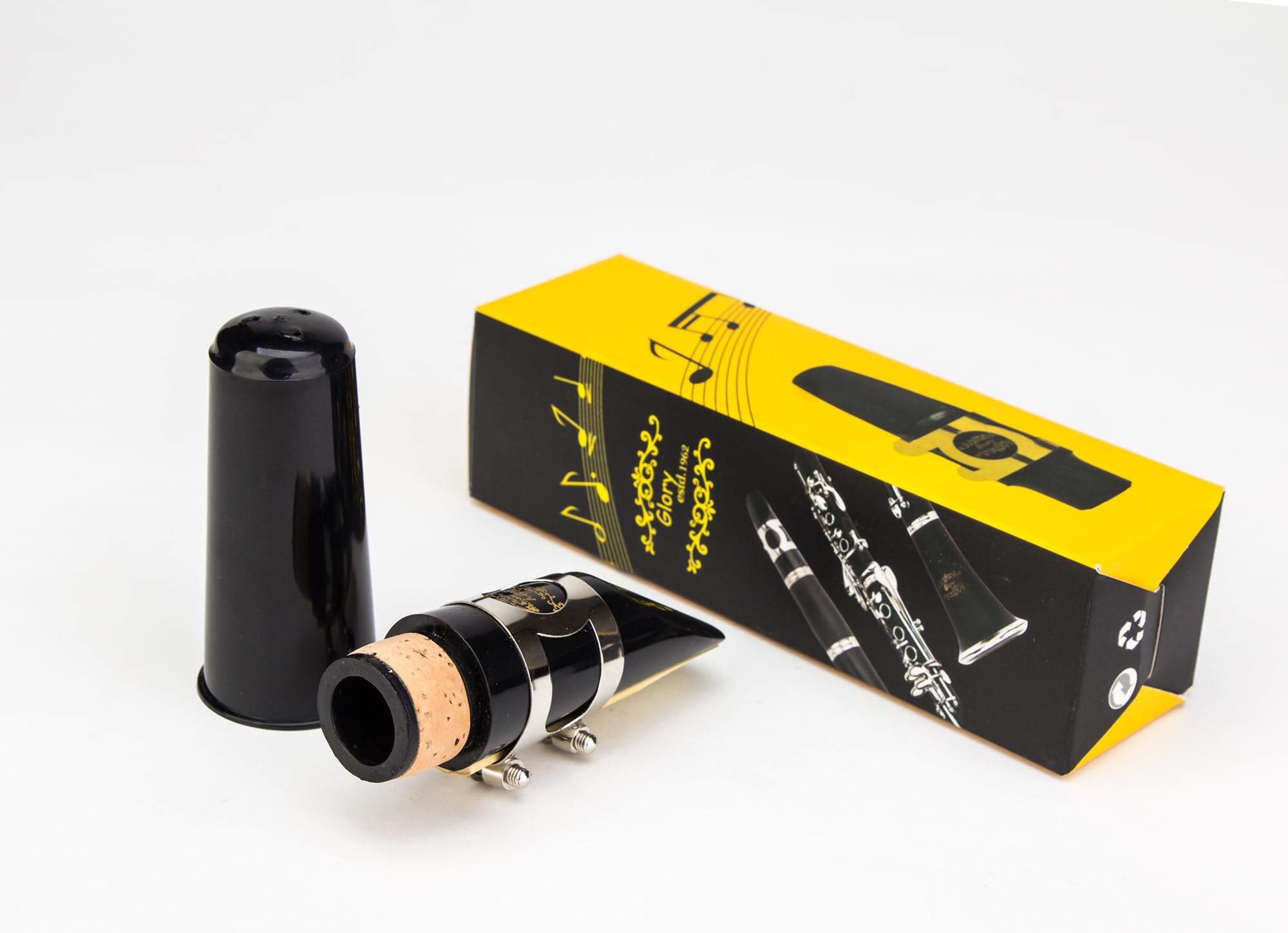 Glory Clarinet Mouthpiece Kit with Ligature,one Reed and Plastic Cap~black, Click to See More Colors