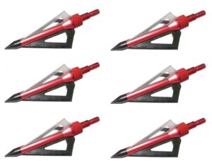 100 grain fixed three blade broadheads compatible with crossbow and compound bow - red color